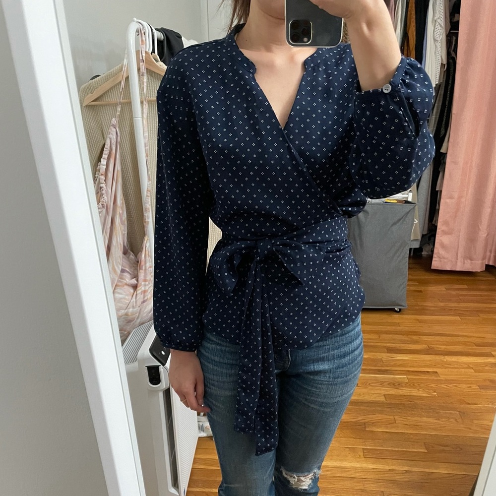 JCrew wrap waist shirt